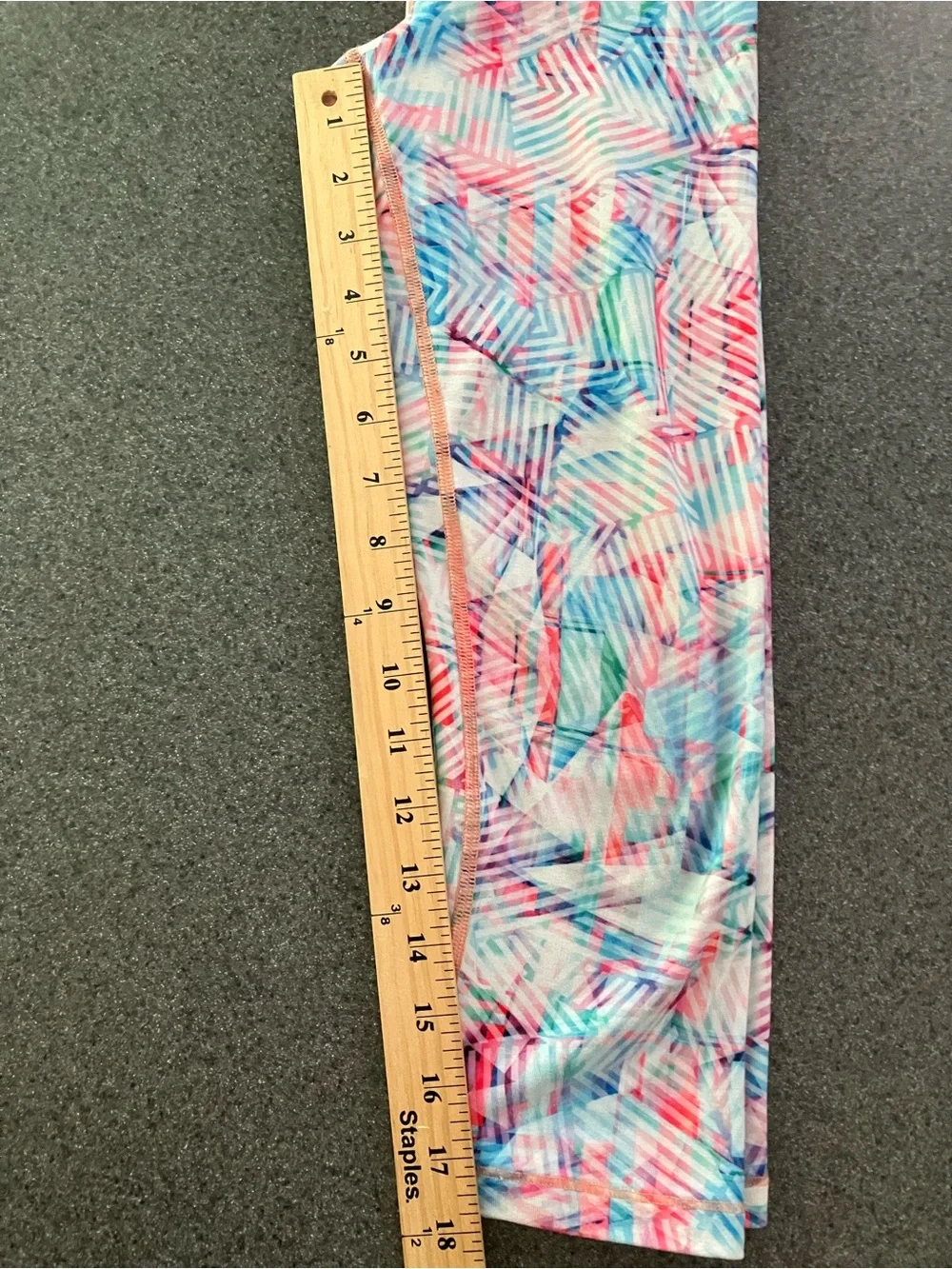 Athleta Girls' Multicolor Geo Stripe Leggings - Pink, Blue, Green